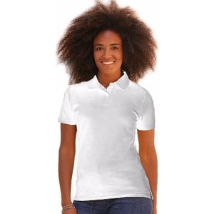 Wit poloshirt korte mouw voor dames medium fit kort model