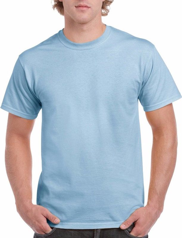 Gildan - Basic - T-shirt - Lichtblauw - Katoen - Korte Mouwen - 200gr Kwaliteit