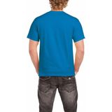 Saffierblauw of turquoise katoenen shirt voor volwassenen - voordelige kwaliteits t-shirts M ( )