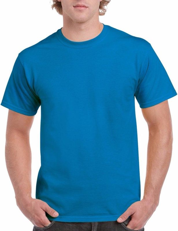 Saffierblauw of turquoise katoenen shirt voor volwassenen - voordelige kwaliteits t-shirts M ( )