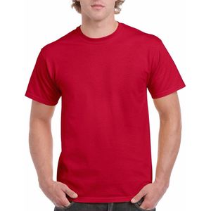 T-shirts kersenrood voor heren - korte mouw - katoen - 200gr - comfort