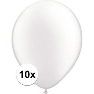 Parel witte Qualatex ballonnen 10 stuks