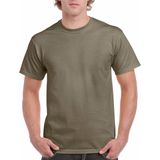 T-shirts kaki groen voor heren - korte mouw - katoen - 200gr - comfort
