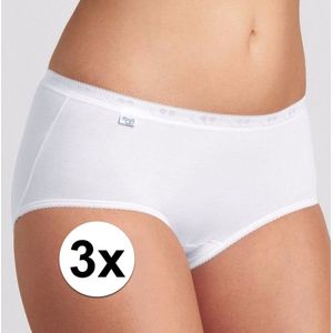 Sloggi - Basic Midi - Slip - Wit - 95% Katoen/5% Lycra - 3 Stuks