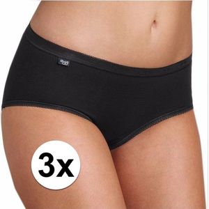 Sloggi - Basic Midi - Slip - Zwart - 3-pack - 95% Katoen/5% Lycra