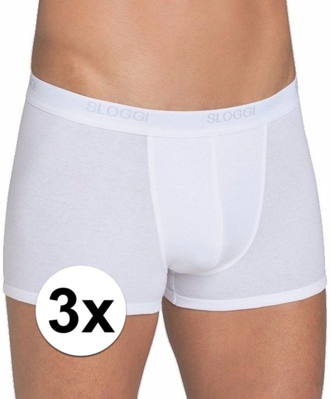 Sloggi - Basic - Heren Shorty - Wit - 3 Stuks - 95% Katoen/5% Elastiek