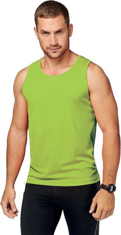 ProAct - Heren Singlet - Lime Groen - 100% Polyester - Sneldrogend