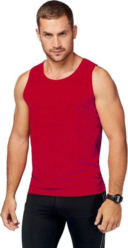 Sport - Singlet - Rood - Mouwloos - Herenkleding