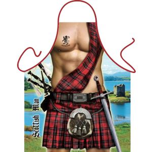 Sexy BBQ Kookschort/Keukenschort Schotse Kilt - Vaderdag/Vrijgezellenfeest Cadeau