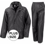 Grote maten zwart All Weather regenpak voor volwassenen XXXL
