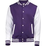 AWDis - College Jacket - Paars - Katoen/Polyester - Drukknopen