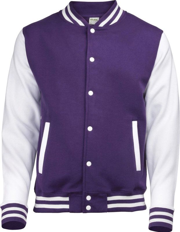 AWDis - College Jacket - Paars - Katoen/Polyester - Drukknopen