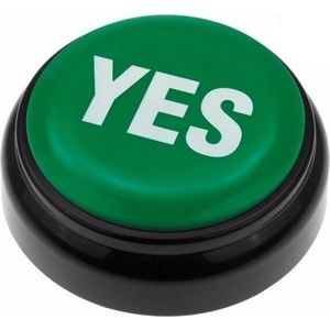 Groene YES buzzer drukknop met geluid - Quiz speelgoed knop - Ja/Nee zeggen