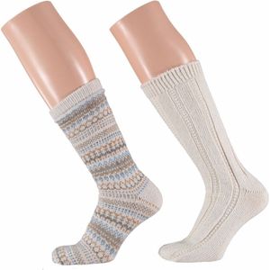 Apollo - Huissokken - Crème Wit - 2 Paar - Dames