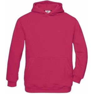 Fuchsia katoenmix sweater met capuchon voor meisjes