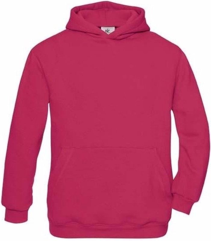 Fuchsia katoenmix sweater met capuchon voor meisjes