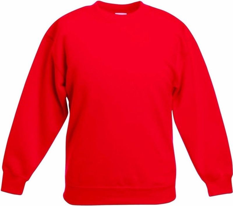 Fruit of the Loom - Kinder Classic Set-In Sweater - Rood