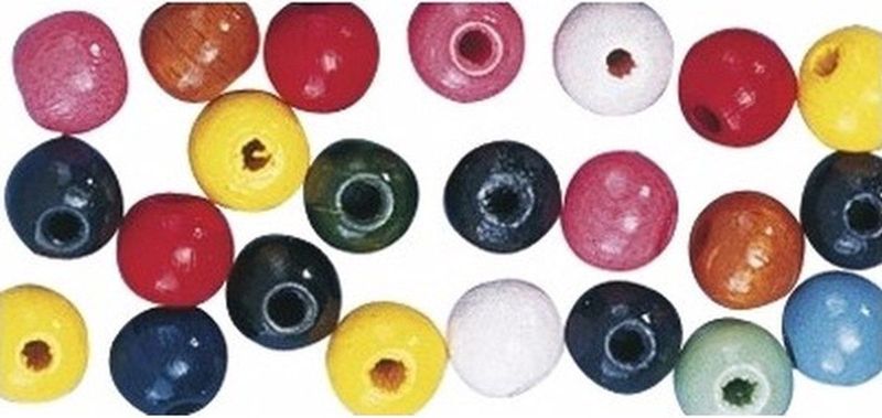 Gekleurde hobby kralen van hout 12mm - 32x stuks - DIY sieraden maken - Kralen rijgen hobby materiaal