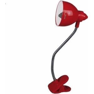 LED boek leeslampje met klem rood
