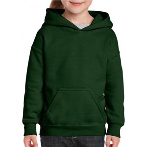 Gildan sweater met capuchon - donkergroen - voor kinderen - kinderkleding - lange mouwen - Hoodie