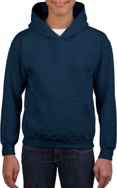 Gildan sweater met capuchon - donkerblauw - jongens/meisjes - katoen/polyester - 280 grams