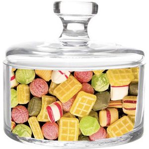 Bonbonniere / snoeppot met deksel - 600 ml - glas - 13 x 12 cm - Voorraadpot