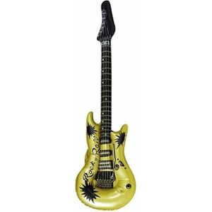 Opblaasbare speelgoed/feestartikel gitaar goud 106 cm - muziekinstrumenten
