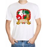 Foute kerst shirt wit - Santa is no vegan - voor heren