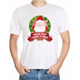 Foute kerst shirt wit - Fuck off I hate x-mas - voor heren