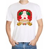 Foute kerst shirt wit - player Kerstman - Santa is almost coming - voor heren