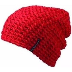 Basic beanie muts rood voor dames