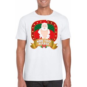 Foute kerst shirt wit - Horney Kerstman - Hashtag Me Too Please - voor heren