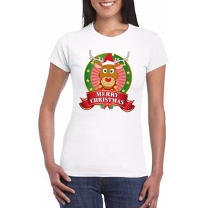 Foute Kerst shirt voor dames - Rendier Rudolf - Merry Christmas