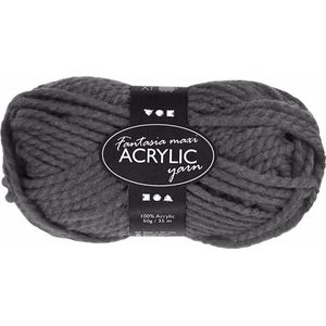 Breien/Haken Bolletjes Grijs Maxi Acryl Wol Garen 35 Meter