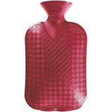 Kruik rood ruit/ribbel 2 liter - warmwaterkruik