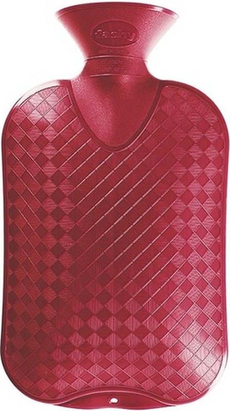 Kruik rood ruit/ribbel 2 liter - warmwaterkruik