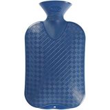 Kruik blauw ruit/ribbel 2 liter - warmwaterkruik