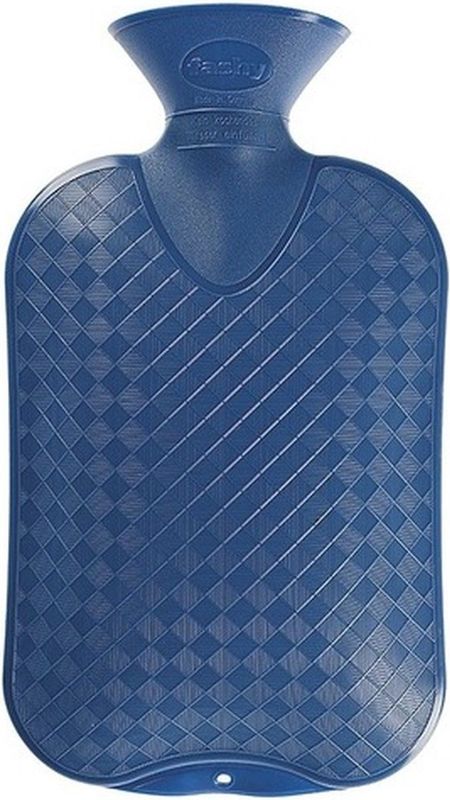 Kruik blauw ruit/ribbel 2 liter - warmwaterkruik