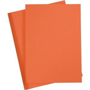 Hobby en knutselen karton vellen -1x - oranje - A4 - 21 x 30 cm - 180 grams