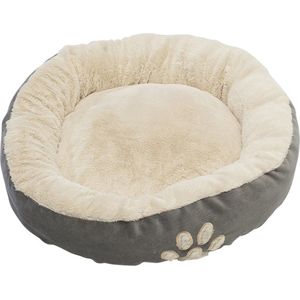 Pluche Dierenbed/Hondenbed Grijs Rond 58 cm - Dierenmanden