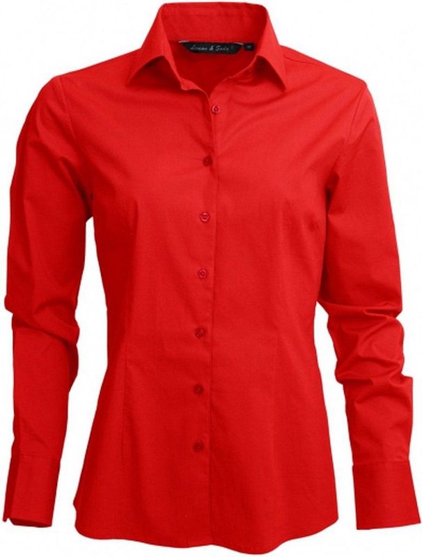 Casual Promo Overhemd - Rood - Lange Mouwen - Katoen/Polyester