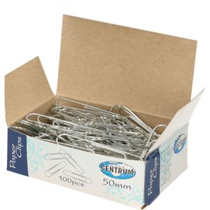 100 stuks grote zilveren paperclips 50 mm