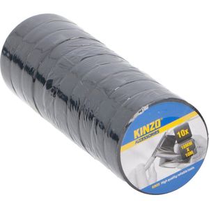 10 Rollen Isolatie Tape - 18 Mm X 10 Meter - Isolerende Tape Zwart