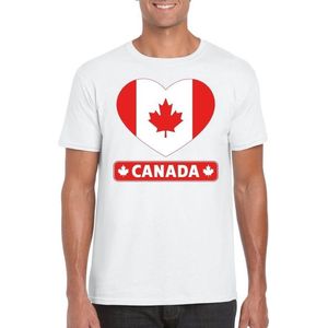 Canada hart vlag t-shirt wit heren