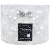Kerstballen set - 10x stuks - transparant - glas - 6 cm - glans/mat - kerstversiering