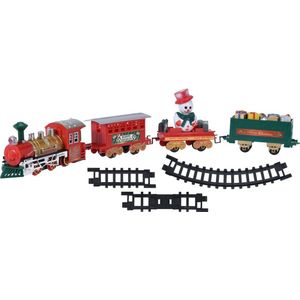 Kersttrein met wagonnetjes en rails - 39-delig, rijdend en 7 meter lang