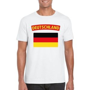 T-shirt wit Duitsland vlag wit heren - Feestshirts