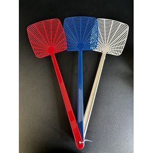 Vliegenmeppers set van 3x stuks - plastic - 45 cm - kleurenmix - anti insecten middelen