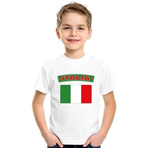 Italie t-shirt met Italiaanse vlag wit kinderen 158 164