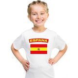 Spanje t-shirt met Spaanse vlag wit kinderen